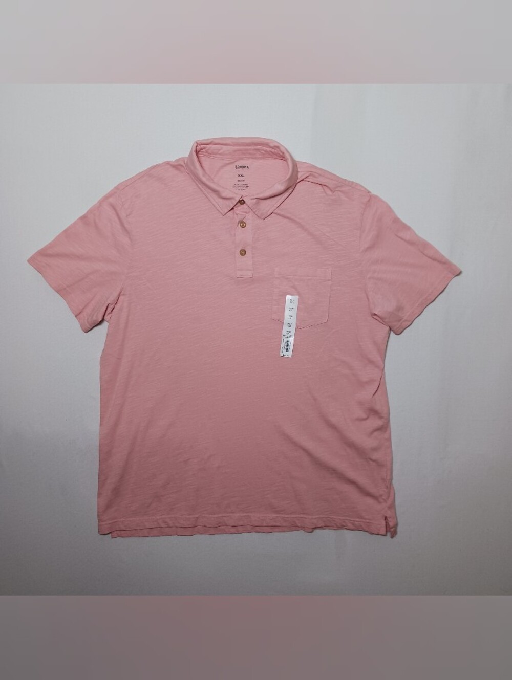 Sonoma Mens Short Sleeve Pink Pocket Polo Shirt XXL Heather NWT